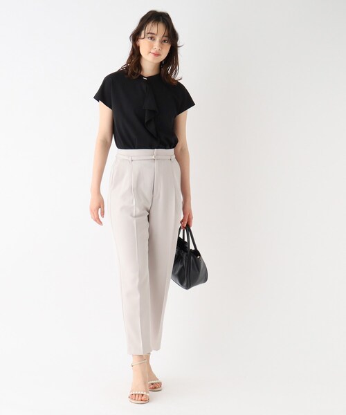 index（インデックス）の「◆リネンタッチ センタープレステーパードパンツ【イージーケア/洗濯機洗い可】（その他パンツ・レディース・ブラウン系/ライトグレー/ライトブルー/ブラック・34/36/38/40/42）」の12枚目の写真