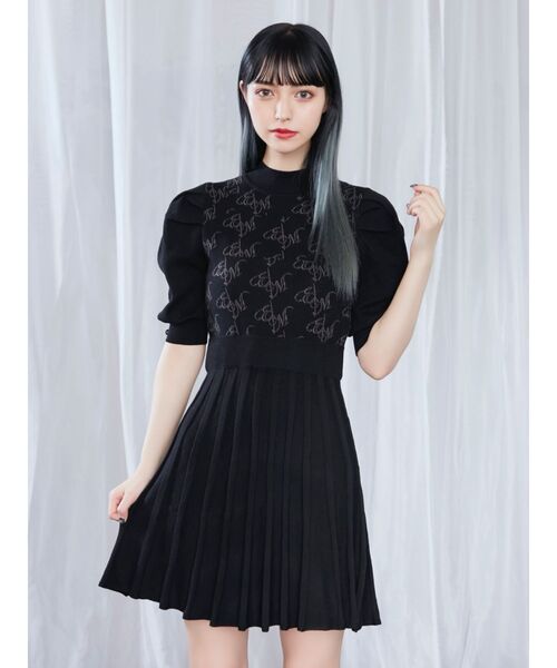 人気❣️ニットワンピース ロゴワンピース レディース　韓国 セール】フィンガーホール マキシニットワンピース（ワンピース