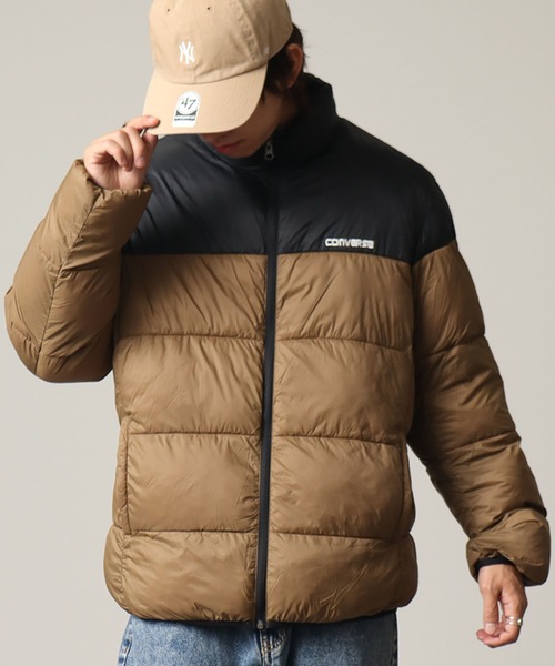 CONVERSE（コンバース）の「【CONVERSE/コンバース】サステナブル 切り替え ファイバーダウンブルゾン（ダウンジャケット/コート・メンズ・ベージュ/ブラウン/ブラック/カーキ/ブルー/ライトグレー・LL/M/L）」の20枚目の写真