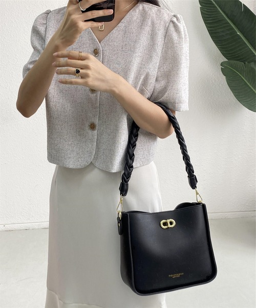 LA VORAGINE(ラ ヴォラジネ)の「2wayスクエアショルダーバッグ メッセンジャーバッグ ハンドバッグ(メッセンジャーバッグ・レディース・ブラック/アイボリー/ブラウン・FREE)」の17枚目の写真