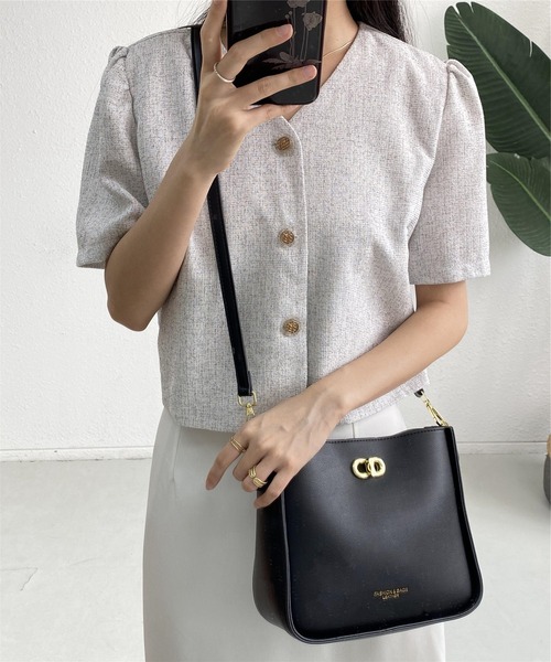 LA VORAGINE(ラ ヴォラジネ)の「2wayスクエアショルダーバッグ メッセンジャーバッグ ハンドバッグ(メッセンジャーバッグ・レディース・ブラック/アイボリー/ブラウン・FREE)」の9枚目の写真