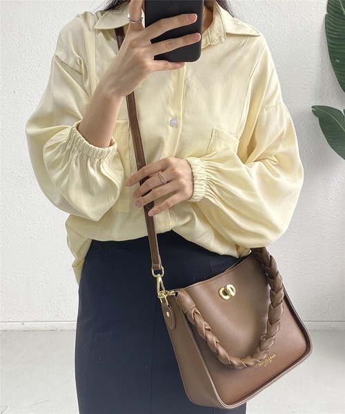 LA VORAGINE(ラ ヴォラジネ)の「2wayスクエアショルダーバッグ メッセンジャーバッグ ハンドバッグ(メッセンジャーバッグ・レディース・ブラック/アイボリー/ブラウン・FREE)」の18枚目の写真