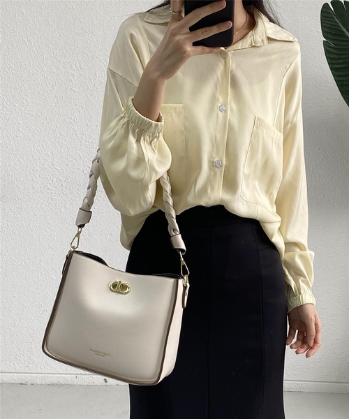 LA VORAGINE(ラ ヴォラジネ)の「2wayスクエアショルダーバッグ メッセンジャーバッグ ハンドバッグ(メッセンジャーバッグ・レディース・ブラック/アイボリー/ブラウン・FREE)」の14枚目の写真