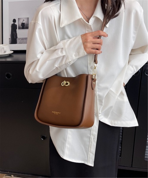 LA VORAGINE(ラ ヴォラジネ)の「2wayスクエアショルダーバッグ メッセンジャーバッグ ハンドバッグ(メッセンジャーバッグ・レディース・ブラック/アイボリー/ブラウン・FREE)」の8枚目の写真