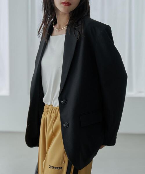 coen（コーエン）の「ボクシーオーバージャケット（テーラードジャケット・レディース・ブラック/モカ・M/L）」の9枚目の写真