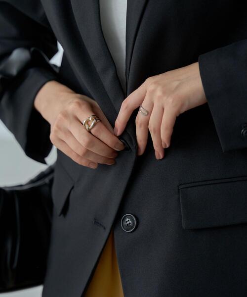 coen（コーエン）の「ボクシーオーバージャケット（テーラードジャケット・レディース・ブラック/モカ・M/L）」の12枚目の写真