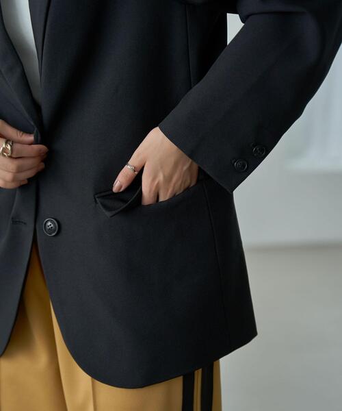 coen（コーエン）の「ボクシーオーバージャケット（テーラードジャケット・レディース・ブラック/モカ・M/L）」の13枚目の写真