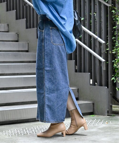 B.C STOCK(ベーセーストック)の「Iライン5ポケット JEAN スカート(デニムスカート・レディース・ネイビー/ブルー・SMALL/MEDIUM)」の2枚目の写真