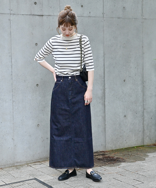 B.C STOCK(ベーセーストック)の「Iライン5ポケット JEAN スカート(デニムスカート・レディース・ネイビー/ブルー・SMALL/MEDIUM)」の6枚目の写真