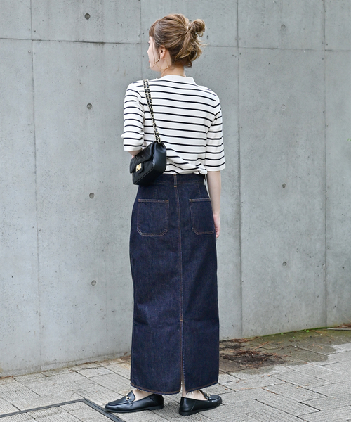 B.C STOCK(ベーセーストック)の「Iライン5ポケット JEAN スカート(デニムスカート・レディース・ネイビー/ブルー・SMALL/MEDIUM)」の8枚目の写真