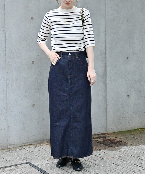 B.C STOCK(ベーセーストック)の「Iライン5ポケット JEAN スカート(デニムスカート・レディース・ネイビー/ブルー・SMALL/MEDIUM)」の9枚目の写真