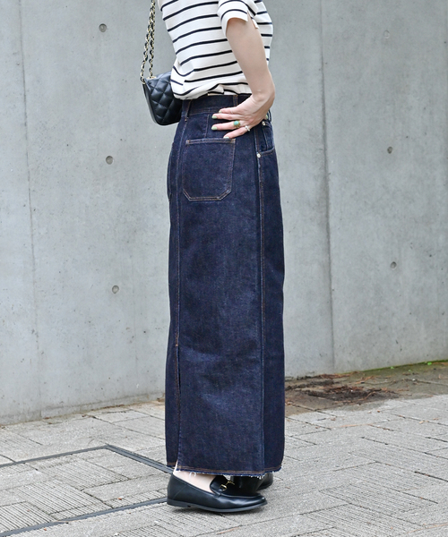 B.C STOCK(ベーセーストック)の「Iライン5ポケット JEAN スカート(デニムスカート・レディース・ネイビー/ブルー・SMALL/MEDIUM)」の12枚目の写真