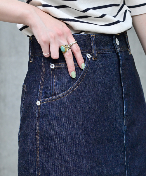 B.C STOCK(ベーセーストック)の「Iライン5ポケット JEAN スカート(デニムスカート・レディース・ネイビー/ブルー・SMALL/MEDIUM)」の13枚目の写真