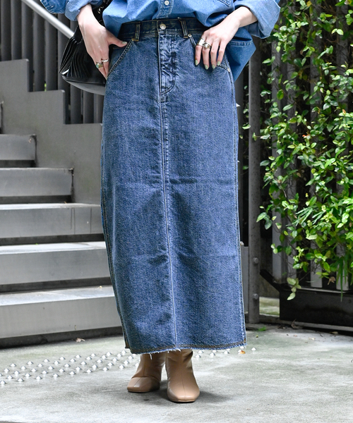 B.C STOCK(ベーセーストック)の「Iライン5ポケット JEAN スカート(デニムスカート・レディース・ネイビー/ブルー・SMALL/MEDIUM)」の18枚目の写真