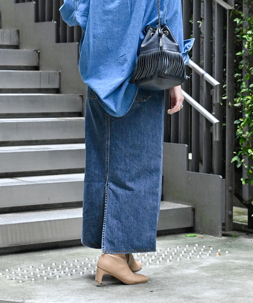 B.C STOCK(ベーセーストック)の「Iライン5ポケット JEAN スカート(デニムスカート・レディース・ネイビー/ブルー・SMALL/MEDIUM)」の20枚目の写真