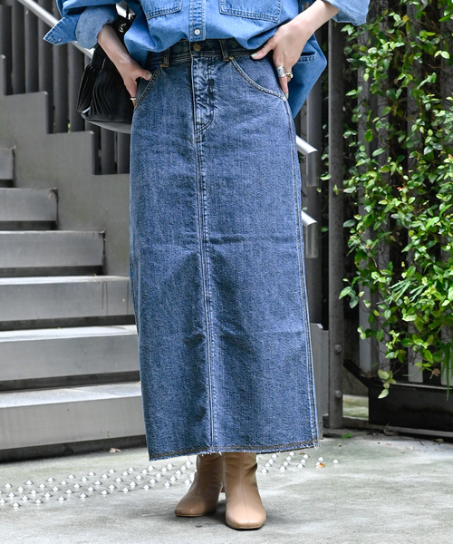 B.C STOCK(ベーセーストック)の「Iライン5ポケット JEAN スカート(デニムスカート・レディース・ネイビー/ブルー・SMALL/MEDIUM)」の21枚目の写真