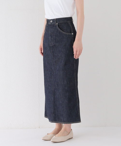 B.C STOCK(ベーセーストック)の「Iライン5ポケット JEAN スカート(デニムスカート・レディース・ネイビー/ブルー・SMALL/MEDIUM)」の4枚目の写真