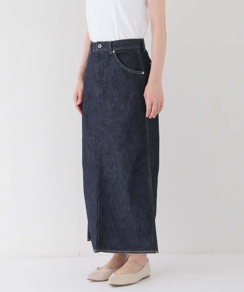 B.C STOCK(ベーセーストック)の「Iライン5ポケット JEAN スカート(デニムスカート・レディース・ネイビー/ブルー・SMALL/MEDIUM)」の3枚目の写真