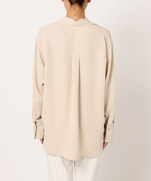 美品 ノーブル エステルダブルクロステーラードブラウス 洗える アイボリー 白 Noble（ノーブル）の「エステルダブルクロステーラードブラウス