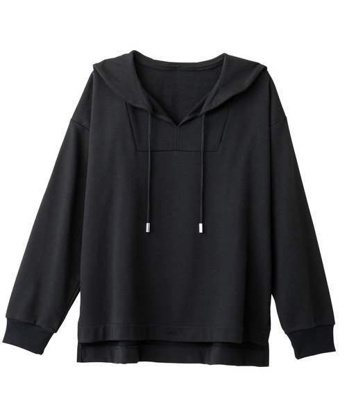 Viola e Viola(ヴィオラエヴィオラ)の「裏毛スキッパーセーラー衿プルオーバー(Tシャツ/カットソー・レディース・グリーン/ブラウン/ライトベージュ/ブラック・M/LL/L/3L)」の20枚目の写真