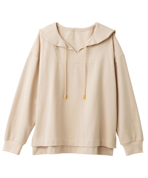 Viola e Viola(ヴィオラエヴィオラ)の「裏毛スキッパーセーラー衿プルオーバー(Tシャツ/カットソー・レディース・グリーン/ブラウン/ライトベージュ/ブラック・M/LL/L/3L)」の22枚目の写真