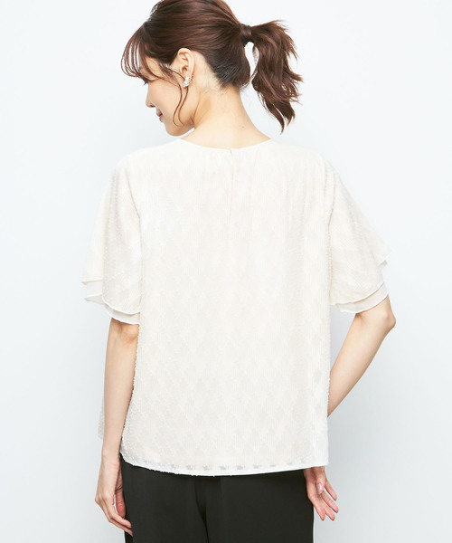 A/C DESIGN BY ALPHA CUBIC(エーシーデザインバイアルファキュービック)の「ジャガードプルオーバー(Tシャツ/カットソー・レディース・オフホワイト/ブラック・LL/L/M)」の6枚目の写真