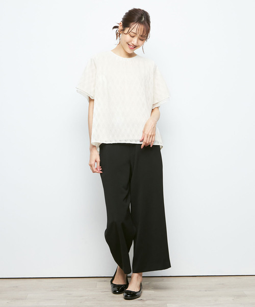 A/C DESIGN BY ALPHA CUBIC(エーシーデザインバイアルファキュービック)の「ジャガードプルオーバー(Tシャツ/カットソー・レディース・オフホワイト/ブラック・LL/L/M)」の8枚目の写真