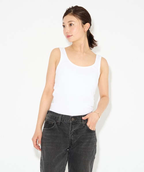 Levi's(リーバイス)の「Levi's/リーバイス クラシックフィット リブタンク ホワイト(タンクトップ・レディース・ナチュラル・XS/S/M)」の16枚目の写真