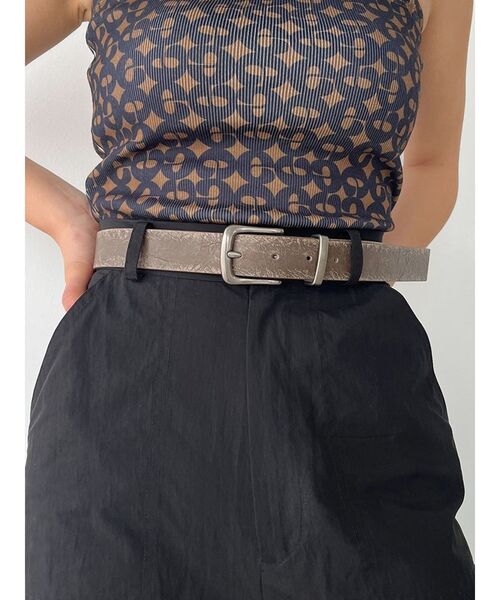 EMODA（エモダ）の「スクエアバックルベルト（ベルト・レディース・ブラウン/ブラック・FREE）」の3枚目の写真