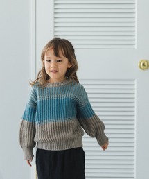 ブロックカラー クルーネック ニット プルオーバー