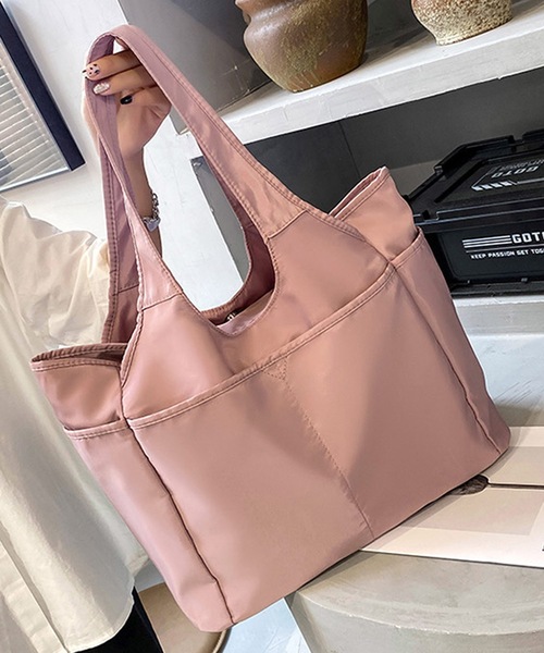 shopnikoniko(ショップニコニコ)の「ナイロン トートバッグ 大容量 トラベルバッグ A4 軽量(ボストンバッグ・レディース・ブラック/ブルー/ピンク・フリー)」の8枚目の写真