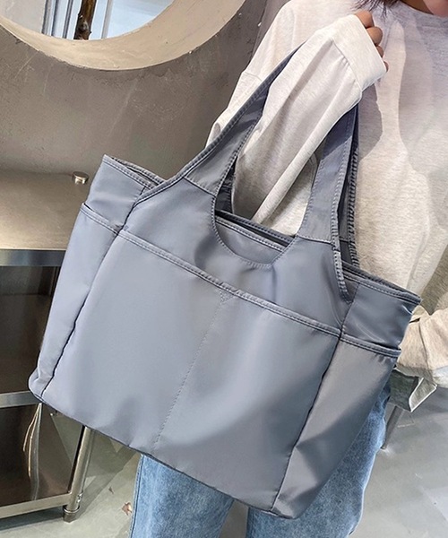 shopnikoniko(ショップニコニコ)の「ナイロン トートバッグ 大容量 トラベルバッグ A4 軽量(ボストンバッグ・レディース・ブラック/ブルー/ピンク・フリー)」の11枚目の写真