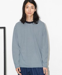 NANO universe | Anti Soaked 汗染み防止ボーダークルーネックT長袖(Tシャツ/カットソー)