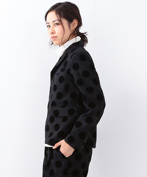BEAMS BOY(ビームスボーイ)の「BEAMS BOY / フロッキープリント DOT 3ボタン ジャケット(テーラードジャケット・レディース・ブラック/ネイビー・ONE SIZE)」の19枚目の写真