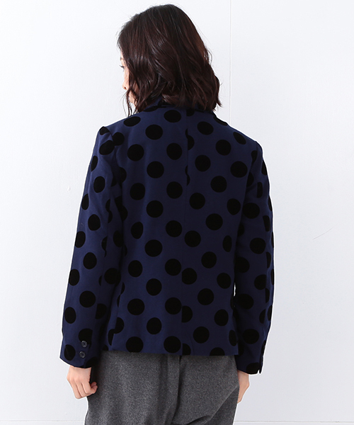 BEAMS BOY(ビームスボーイ)の「BEAMS BOY / フロッキープリント DOT 3ボタン ジャケット(テーラードジャケット・レディース・ブラック/ネイビー・ONE SIZE)」の15枚目の写真