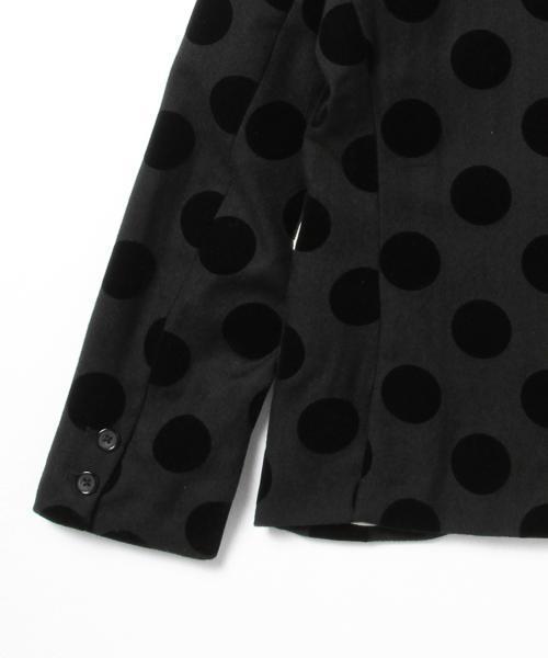 BEAMS BOY(ビームスボーイ)の「BEAMS BOY / フロッキープリント DOT 3ボタン ジャケット(テーラードジャケット・レディース・ブラック/ネイビー・ONE SIZE)」の9枚目の写真