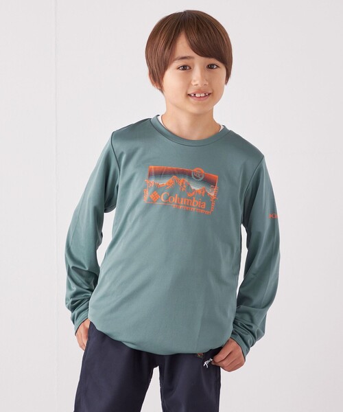 Columbia(コロンビア)の「Columbia: 〈UVカット〉・〈吸水速乾〉オールシーズン ファンクション 長袖Tシャツ◇(Tシャツ/カットソー・キッズ・グレー/ネイビー・S(110-120㎝)/M(125-135㎝)/L(140-150㎝))」の1枚目の写真