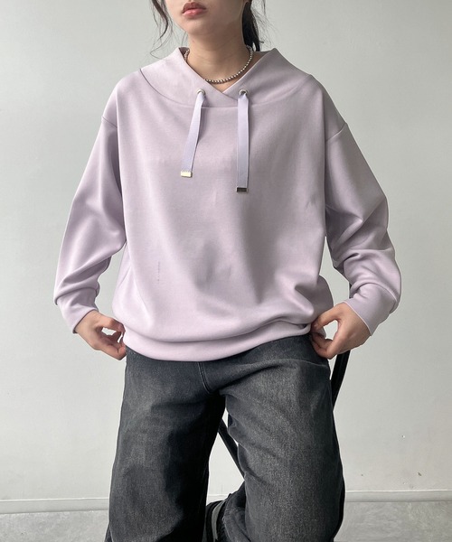 AS KNOW AS plus(アズノゥアズプラス)の「☆ダンボール ドルマンスリーブプルオーバー(スウェット・レディース・モカ/アイボリー/チャコールグレー/ブルーグレー/ラベンダー/ベージュ/グレイッシュベージュ/グリーン・FREE)」の8枚目の写真