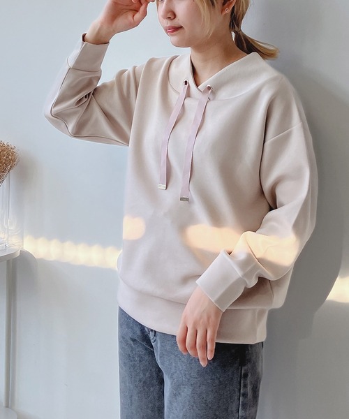 AS KNOW AS plus(アズノゥアズプラス)の「☆ダンボール ドルマンスリーブプルオーバー(スウェット・レディース・モカ/アイボリー/チャコールグレー/ブルーグレー/ラベンダー/ベージュ/グレイッシュベージュ/グリーン・FREE)」の5枚目の写真