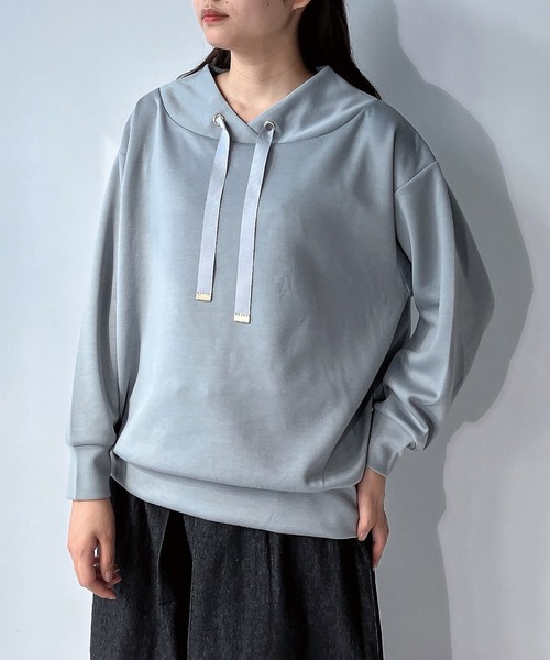 AS KNOW AS plus(アズノゥアズプラス)の「☆ダンボール ドルマンスリーブプルオーバー(スウェット・レディース・モカ/アイボリー/チャコールグレー/ブルーグレー/ラベンダー/ベージュ/グレイッシュベージュ/グリーン・FREE)」の3枚目の写真