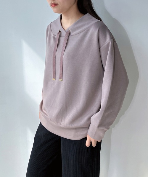 AS KNOW AS plus(アズノゥアズプラス)の「☆ダンボール ドルマンスリーブプルオーバー(スウェット・レディース・モカ/アイボリー/チャコールグレー/ブルーグレー/ラベンダー/ベージュ/グレイッシュベージュ/グリーン・FREE)」の4枚目の写真