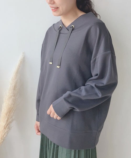 AS KNOW AS plus(アズノゥアズプラス)の「☆ダンボール ドルマンスリーブプルオーバー(スウェット・レディース・モカ/アイボリー/チャコールグレー/ブルーグレー/ラベンダー/ベージュ/グレイッシュベージュ/グリーン・FREE)」の10枚目の写真