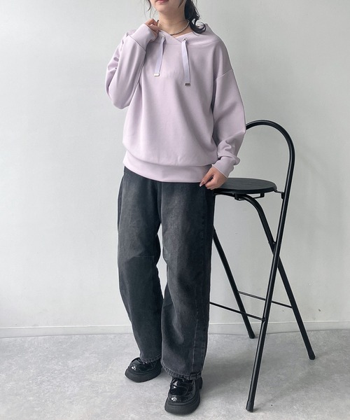 AS KNOW AS plus(アズノゥアズプラス)の「☆ダンボール ドルマンスリーブプルオーバー(スウェット・レディース・モカ/アイボリー/チャコールグレー/ブルーグレー/ラベンダー/ベージュ/グレイッシュベージュ/グリーン/杢グレー・FREE)」の22枚目の写真