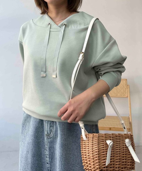 AS KNOW AS plus(アズノゥアズプラス)の「☆ダンボール ドルマンスリーブプルオーバー(スウェット・レディース・モカ/アイボリー/チャコールグレー/ブルーグレー/ラベンダー/ベージュ/グレイッシュベージュ/グリーン・FREE)」の19枚目の写真