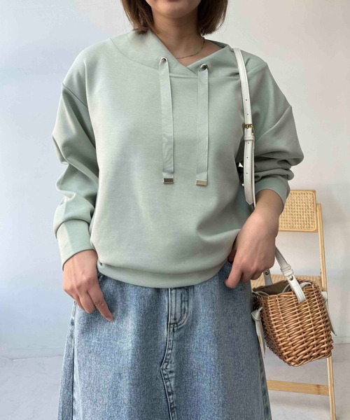 AS KNOW AS plus(アズノゥアズプラス)の「☆ダンボール ドルマンスリーブプルオーバー(スウェット・レディース・モカ/アイボリー/チャコールグレー/ブルーグレー/ラベンダー/ベージュ/グレイッシュベージュ/グリーン・FREE)」の20枚目の写真