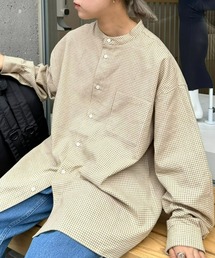 CIAOPANIC TYPY | 【ユニセックス】ビエラチェック微起毛バンドカラーシャツ(シャツ/ブラウス)