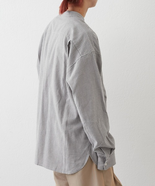 CIAOPANIC TYPY（チャオパニックティピー）の「【ユニセックス】ビエラチェック微起毛バンドカラーシャツ（シャツ/ブラウス・メンズ・ベージュ/オフホワイト/ブルー/グレー/グリーン/ネイビー・MEDIUM/LARGE）」の13枚目の写真