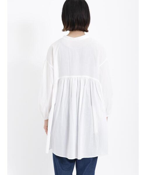 バンドカラースモッキング切替チュニック丈ブラウス[K](T) niko and… チュニック スモッキングバンドチュニック : ZOZOTOWN