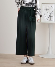 A.N.L ファーポンポンプリーツパンツ