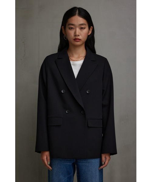 AZUL by moussy（アズールバイマウジー）の「ダブルテーラードジャケット（テーラードジャケット・レディース・グレー/ブラック・FREE）」の6枚目の写真